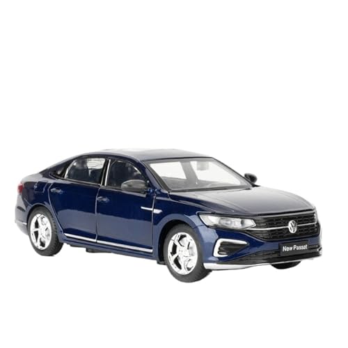 QIANKA Für 1:24 Geeignet Für Volkswagen Passat Auto Modell Druckguss Legierung Sechs-tür Sound Und Licht Zurückziehen Multi-Funktion(Blue) von QIANKA