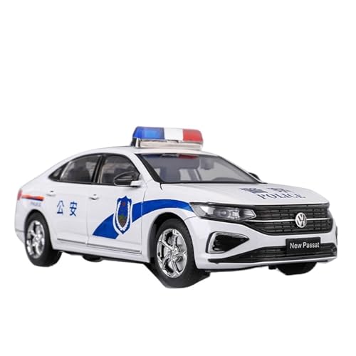 QIANKA Für 1:24 Geeignet Für Volkswagen Passat Auto Modell Druckguss Legierung Sechs-tür Sound Und Licht Zurückziehen Multi-Funktion(Police Car) von QIANKA