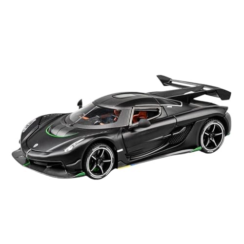 QIANKA Für 1:24 Koenigsegg Simulation Legierung Auto Modell Sound Und Licht Pull Back Sport Auto Auto Modell Ornamente(Black) von QIANKA