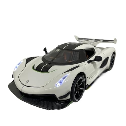 QIANKA Für 1:24 Koenigsegg Simulation Legierung Auto Modell Sound Und Licht Pull Back Sport Auto Auto Modell Ornamente(White) von QIANKA