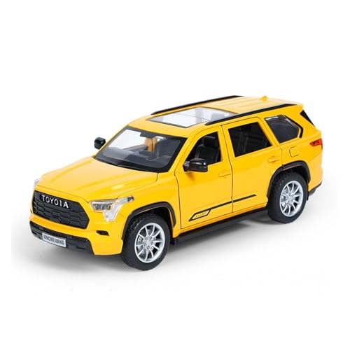 QIANKA Für 1:24 Skala Geeignet Für Toyota Sequoia Legierung Druckguss Auto Modell Multi-Funktion Interaktive Spielzeug Auto(Yellow) von QIANKA