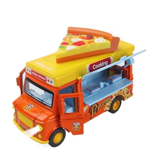 QIANKA Für Auto Spielzeugauto Spielhaus Fast-Food-Auto Niedliches Verkaufsauto Spielzeug Licht Sound Zurück Unboxing Sammlerfreude(Orange) von QIANKA