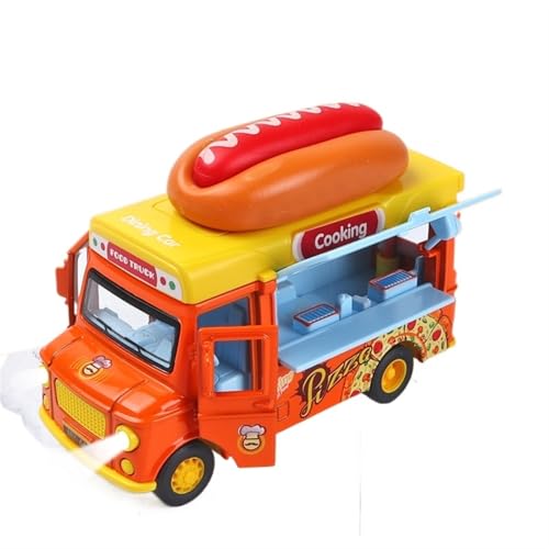 QIANKA Für Rosa Eiscreme-Auto Spielzeugauto Spielhaus Fast-Food-Auto Niedliches Verkaufsauto Spielzeug Licht Sound Zurück Unboxing Sammlerfreude(Orange) von QIANKA