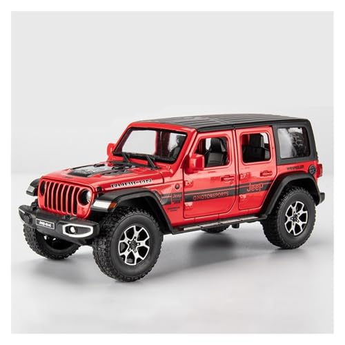 QIANKA Für: 1:22 Jeeps Wrangler Rubicon Legierung Druckguss Spielzeug Fahrzeuge Metall Spielzeug Auto Modell Sound Und Licht Pull Back Sammlung(Red) von QIANKA