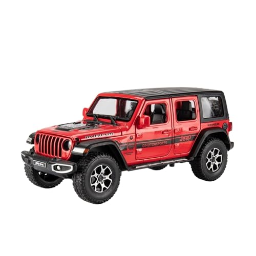 QIANKA Für: 1:22 Jeeps Wrangler Rubicon Legierung Druckguss Spielzeug Fahrzeuge Metall Spielzeug Auto Modell Sound Und Licht Pull Back Sammlung(Red) von QIANKA