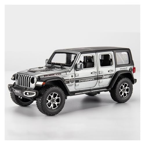 QIANKA Für: 1:22 Jeeps Wrangler Rubicon Legierung Druckguss Spielzeug Fahrzeuge Metall Spielzeug Auto Modell Sound Und Licht Pull Back Sammlung(Silver) von QIANKA