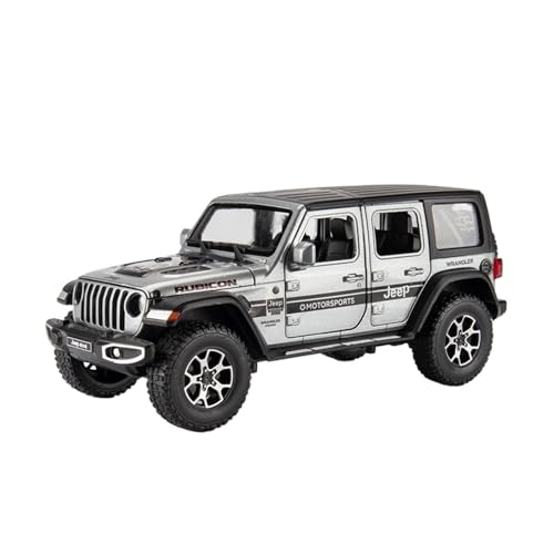 QIANKA Für: 1:22 Jeeps Wrangler Rubicon Legierung Druckguss Spielzeug Fahrzeuge Metall Spielzeug Auto Modell Sound Und Licht Pull Back Sammlung(Silver) von QIANKA