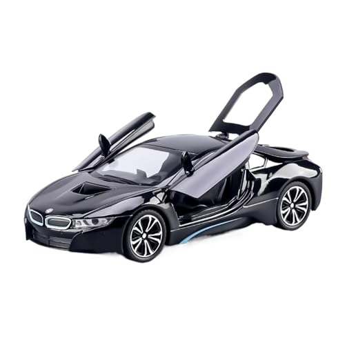 QIANKA Für: 1:24 BMW I8 Supercar Legierungsauto Druckguss Spielzeugfahrzeuge Automodell Sound Und Licht Zurückziehen Autospielzeug(Black) von QIANKA