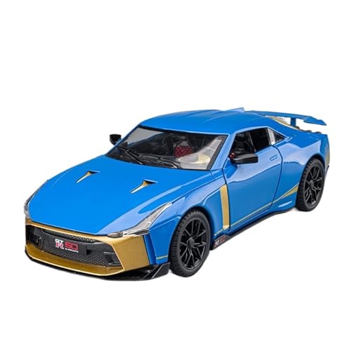 QIANKA Für: 1:24 Nissan GTR50 Ares Legierung Druckguss Spielzeug Fahrzeuge Metall Spielzeug Auto Modell Sound Und Licht Stoßdämpfer Sammlung(Blue) von QIANKA