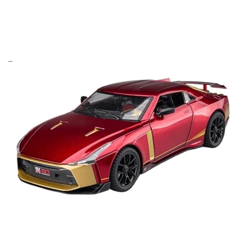 QIANKA Für: 1:24 Nissan GTR50 Ares Legierung Druckguss Spielzeug Fahrzeuge Metall Spielzeug Auto Modell Sound Und Licht Stoßdämpfer Sammlung(Red) von QIANKA