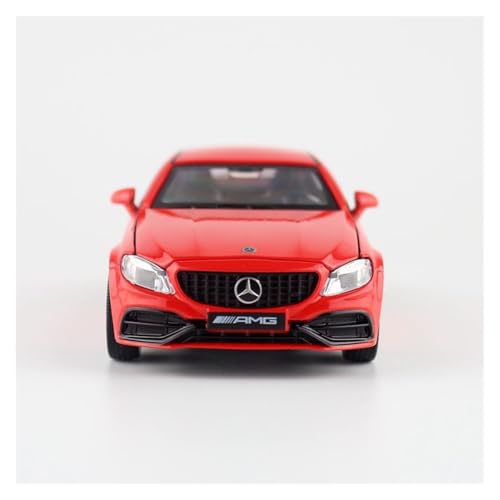 QIANKA Für: 1:32 C63 S AMG Sportwagen Sound und Licht Hintertüröffnungssimulation Legierungsmodellsammlung(Red) von QIANKA