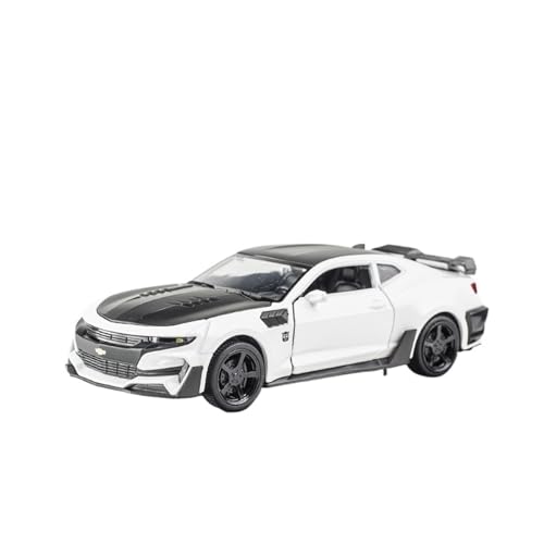 QIANKA Für: Camaro Sportwagen-Modell Aus Leichtmetall Im Maßstab 1/32 Mit Hochsimulierter Pullback-Sound- Und Lichtfunktion(White) von QIANKA