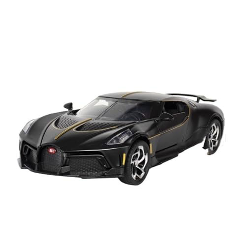 QIANKA Maßstab 1/24 für Bugatti La Voiture Noire Legierungsmodell mit Sound und Licht Spielzeug(Black) von QIANKA