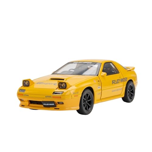 QIANKA Maßstab 1:24 Geeignet Für Die Straßenautoversion Mazda RX7-FC Automodell Aus Druckgusslegierung Interaktives Multifunktionsspielzeugauto(Yellow) von QIANKA