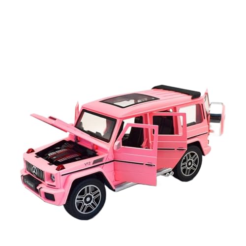 QIANKA Model 1/24 Für G63 4 * 4 Modell Auto Zink Legierung Pull Back Spielzeug Auto Mit Sound Und Licht Für Kinder Geschenk(Pink) von QIANKA