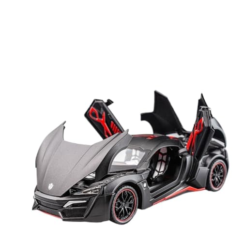 QIANKA for 1:24 Laikeng Super Sports Car Imitation Real Alloy Car Car Model Ornaments Collection Back Sound and Light Car(Black) von QIANKA