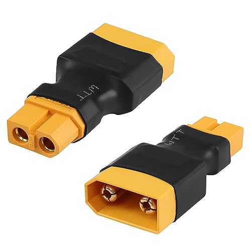 QIANRENON XT60 Buchse auf XT90 Stecker RC Akku Aufladen Konverter Anschluss XT60 Buchse auf XT90 Stecker Lithium Akku ESC Adapter, für Modelldrohne rc Auto Quadcopter, 2 Pcs von QIANRENON