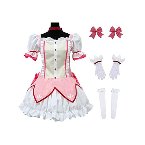 Anime Kaname Madoka Cosplay Kostüm Uniform Kleid Halloween Akemi Homura Outfit Anzug, A-S von QIAOPING