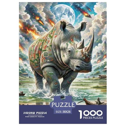 Nashörner tragen Reben 1000 Teile Schwieriges Großes Puzzle Tier, Familien, Teile Passen Perfekt Zusammen, Geschicklichkeitsspiel, Perfekt Für Spieleabende, Pädagogisches 38x26cm/10 Nashörner tragen Reben 1000 Teile Schwieriges Großes Puzzle Tier, Familien, Teile Passen Perfekt Zusammen, Geschicklichkeitsspiel, Perfekt Für Spieleabende, Pädagogisches 38x26cm/10 von QIAVXZIP
