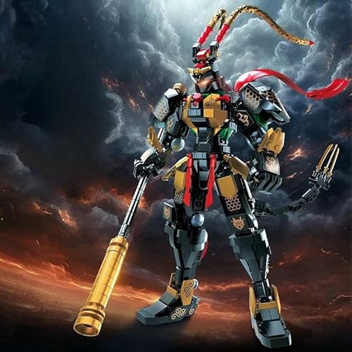 QIDWEN für Black Myth Goku Mecha Puzzle Building Blocks Cartoon Figur PVC Action Anime Modell Statue Sammlerstück Dekoration Geschenke von QIDWEN