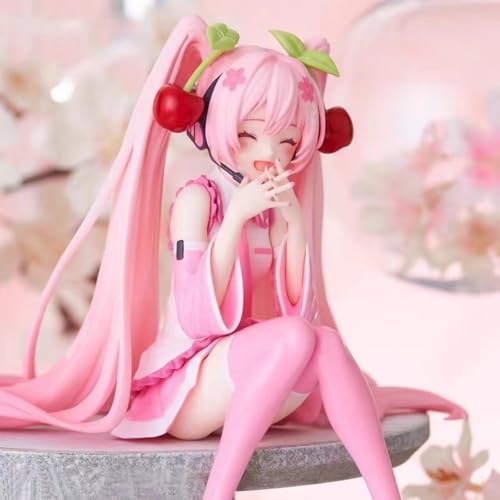 QIDWEN für Sakura Sitting Hatsune Cartoon Figur PVC Action Anime Modell Statue Sammlerstück Dekoration Geschenke von QIDWEN