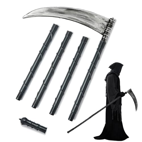 QIGHLIS Halloween Sense, Sensenmann Sense Halloween Waffe Sensenmann Sichel Todessense für Kostümparty Karneval Halloween Party Cosplay Sensenmann Kostüm Zubehör von QIGHLIS