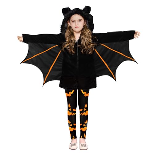 QIIIMSLSS 1/2 Stück Halloween Fledermaus Vampir Kostüm Cosplay Kinder Hoodie Strampler Overall Hose für Jungen Mädchen Geschenke von QIIIMSLSS