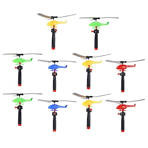 QIIIMSLSS 10 Stück Fliegendes Spielzeug für Kinder, Bambus-Helikopter, Outdoor-Spielzeug, leichtes und leicht zu fliegendes Spielzeug für Kinder von QIIIMSLSS