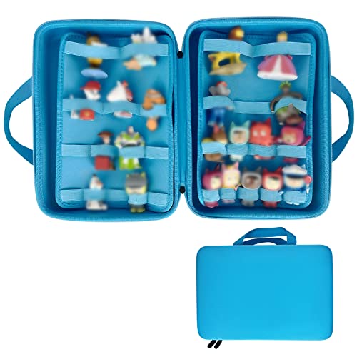 QILUCKY Toy Story Aufbewahrung Organizer Musikbox Tasche Kindergepäck viel Platz für Toniebox Figuren Tigerbox Transport Folie Hörfiguren Musikboxen Musikwürfel Ladegerät Kopfhörer Zubehör (Blau) von QILUCKY