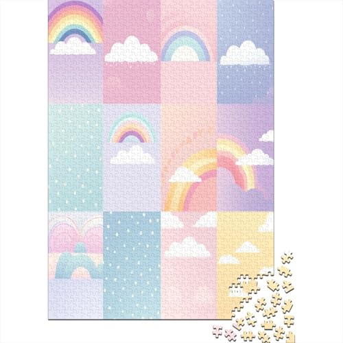 Regenbogen Puzzlespiel 1000 Teile Erwachsene -Puzzle 1000 Stück Spiel Puzzles Für Erwachsene Kinder Puzzle Erwachsenen Puzzlespiel Puzzel 1000pcs (75x50cm) von QINGTIANFC