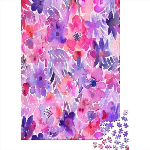 Watercolor Blumes Puzzle 1000 Teile Puzzle Erwachsene Schwieriges Schwer Puzzle Für Erwachsene Und Kinder Ab 14 Jahren Puzzel 1000pcs (75x50cm) von QINGTIANFC