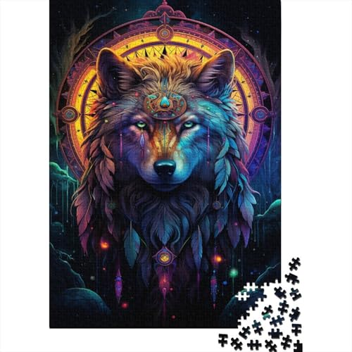 Wolf Puzzle 1000 Teile,Puzzle Für Erwachsene, Impossible Puzzle, GesKükenlichkeitsspiel Für Die Ganze Familie,Puzzle Legespiel- Erwachsenenpuzzle Puzzel 1000pcs (75x50cm) von QINGTIANFC