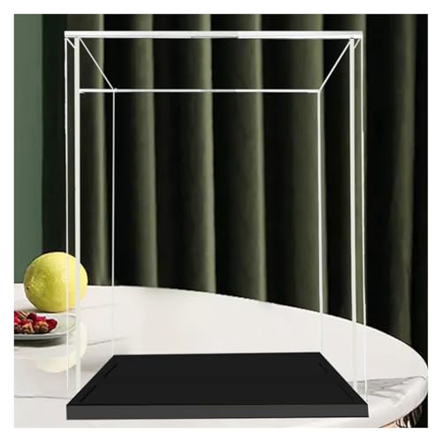 QINGYAN Durchsichtige Vitrine Aus Acryl, Dekorativer Aufbewahrungswürfel Mit Schwarzer Basis, Stapelbarer Schuh-Organizer Aus Acryl, Glatt Geschnittene Oberfläche(10x10x10cm) von QINGYAN