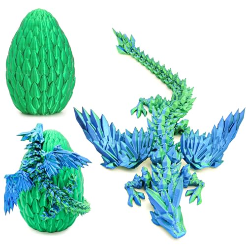 3D Gedrucktes Drachenei, Beweglicher Geflügelter Drache und Sein Ei, Realitätsnahe Beliebige Biegung Drachenei mit Drache für Feiertagsdeko, Geburtstagsgeschenke, Erwachsene Kinder Geschenke (Türkis) 3D Gedrucktes Drachenei, Beweglicher Geflügelter Drache und Sein Ei, Realitätsnahe Beliebige Biegung Drachenei mit Drache für Feiertagsdeko, Geburtstagsgeschenke, Erwachsene Kinder Geschenke (Türkis) von QITIXI:OU