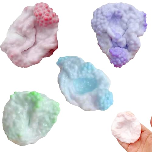 5 Stück Trauben Stressball, Stressball Trauben Stressball Vakuum-Stressball Kleines Perlen-Quetschball, Stress Ball Spielzeug für Stressabbau und Entspannung, Traubenstress Ball Perlen-Stressball von QITIXI:OU