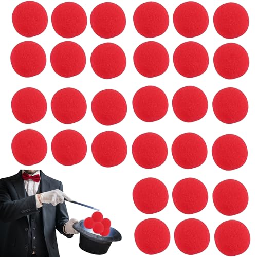 QIUMIG 30 pcs 4.5 cm Rote Schwammbälle Schwammbälle Weicher Schwammball Trick Balls Sponge Balls zaubertricks Weiche Rote Schwamm Balls für Street Classic Comedy Trick Requisiten (Rote) von QIUMING