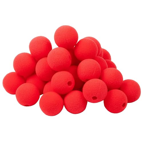 QIUMING 15 pcs Red Foam Clown Nose Rot Clownsnasen Rot Schwamm Nasen Clown Nase Rote Schaumstoff Nase Rot Clown für Halloween Weihnachten Party Requisiten, Zirkus Kostüm Party Ankleiden (Rot) von QIUMING