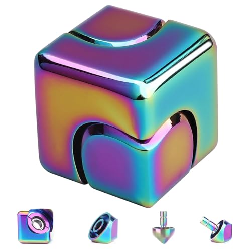 Stress Anti Angst Fidget Cube Fidget Toys Erwachsene Infinity Cube Fidget Spinner Metall Edelstahl Cube Infinity Cube Fidget Spinner Spielzeug Anti Anxiety Spinner Cube Toy Für Kinder Und Erwachsene von QIWEIS