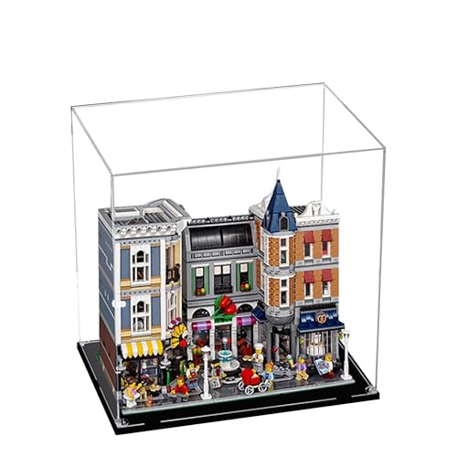 Acryl-Vitrine für Lego 10255 City Center Modell, 3 mm staubdichte Vitrine, Vitrine kompatibel mit Lego 10255 (Modell nicht im Lieferumfang enthalten) (Transparent gebaut 3 mm) von QIXINDGYH