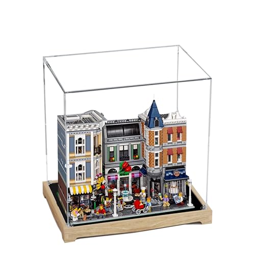 Acryl-Vitrine für Lego 10255 City Center Modell, 3 mm staubdichte Vitrine, Vitrine kompatibel mit Lego 10255 (Modell nicht im Lieferumfang enthalten) (Transparent gebaut 3 mm A) von QIXINDGYH