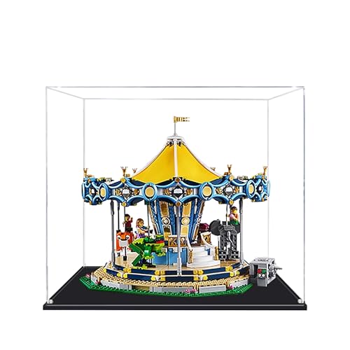 Acryl-Vitrine für Lego 10257 Karussell-Modell, 3 mm staubdichte Displaybox, Vitrine kompatibel mit Lego 10257 (Modell nicht im Lieferumfang enthalten) (transparenter Bau 2 mm) von QIXINDGYH