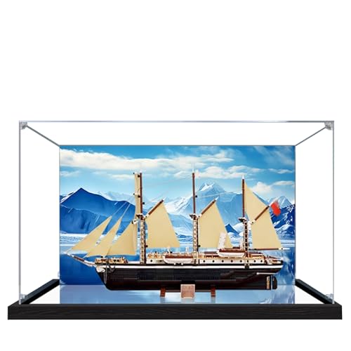 Acryl-Vitrine für Lego 10335 Endurance Exploration Ship Bauset, klare Vitrine, staubdichte Vitrine, kompatibel mit Lego 10335 (nur Vitrine) (Backgorund) von QIXINDGYH