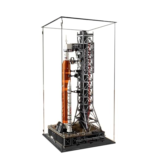 Acryl-Vitrine für Lego 10341 Space Launch System Modell, 3 mm staubdichte Schaubox, Vitrine kompatibel mit Lego 10341 (Modell nicht im Lieferumfang enthalten) (Transparent Build A) von QIXINDGYH