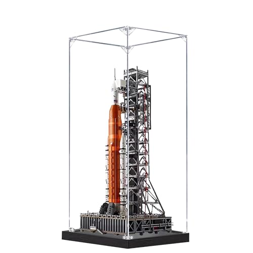 Acryl-Vitrine für Lego 10341 Space Launch System Modell, 3 mm staubdichte Schaubox, Vitrine kompatibel mit Lego 10341 (Modell nicht im Lieferumfang enthalten) (Transparent Build B) von QIXINDGYH