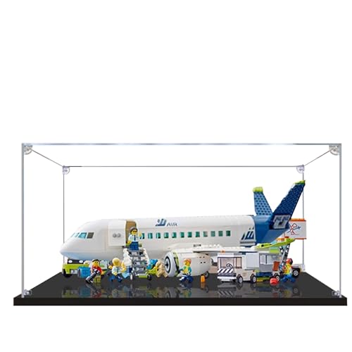 Acryl-Vitrine für Lego 60367 Passagierflugzeug-Bauset, klare Vitrine, staubdichte Vitrine, kompatibel mit Lego 60367 (nur Vitrine) (Transparent 2 mm) von QIXINDGYH