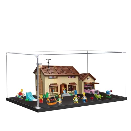 Acryl-Vitrine für Lego 71006 The Simpsons' House, 3 mm staubdichte Schaubox, Vitrine kompatibel mit Lego 71006 (Modell nicht im Lieferumfang enthalten) (Druckknopf 2 mm) von QIXINDGYH