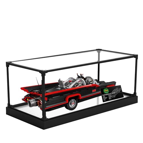 Acryl-Vitrine für Lego 76328 Bauset, transparente Vitrine, staubdichte Vitrine, kompatibel mit Lego 76328 (nur Vitrine) (schwarzer Sockel) von QIXINDGYH