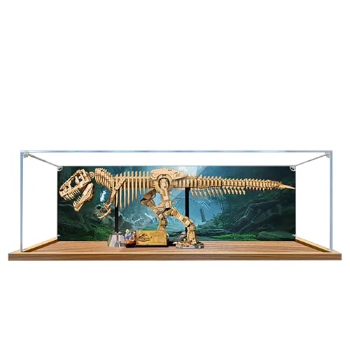 Acryl-Vitrine für Lego 76968 Dinosaurier Fossil: Tyrannosaurus Rex Modell, 3 mm staubdichte Schaukasten, Vitrine kompatibel mit Lego 76968 (Modell nicht im Lieferumfang enthalten) (Hintergrund von QIXINDGYH