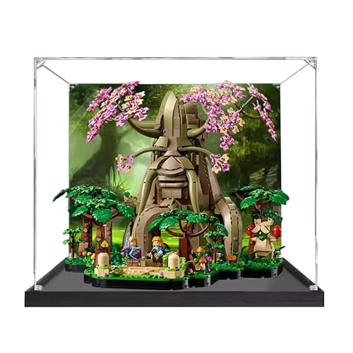 Acryl-Vitrine für Lego 77092 Deku Baum, 3 mm staubdichte Displaybox, staubdichte transparente Vitrine kompatibel mit Lego 77092 (Modell nicht im Lieferumfang enthalten) (Hintergrund-Bauweise A) von QIXINDGYH