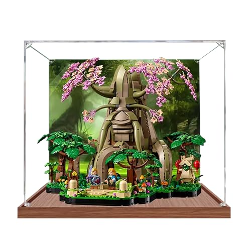 Acryl-Vitrine für Lego 77092 Deku Baum, 3 mm staubdichte Displaybox, staubdichte transparente Vitrine kompatibel mit Lego 77092 (Modell nicht im Lieferumfang enthalten) (Hintergrund-Bauweise B) von QIXINDGYH